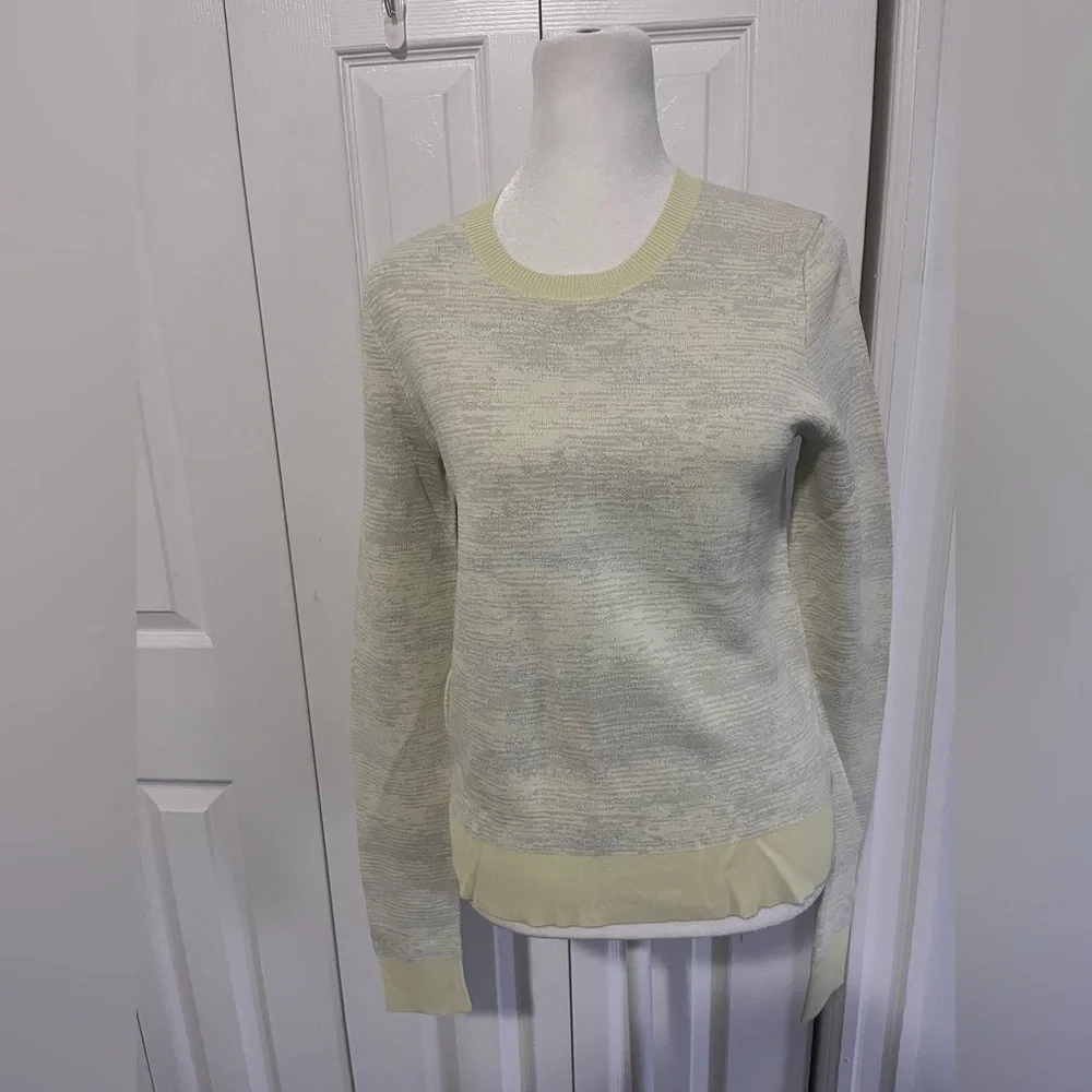 Jason Wu Space Dye Abstract Stripe Sweater Viscose Yellow Extra Small